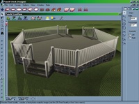 Octagonal deck shown in 3D with railings